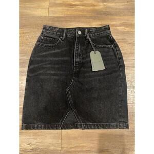 All Saints Black Denim Skirt NWT SZ 0